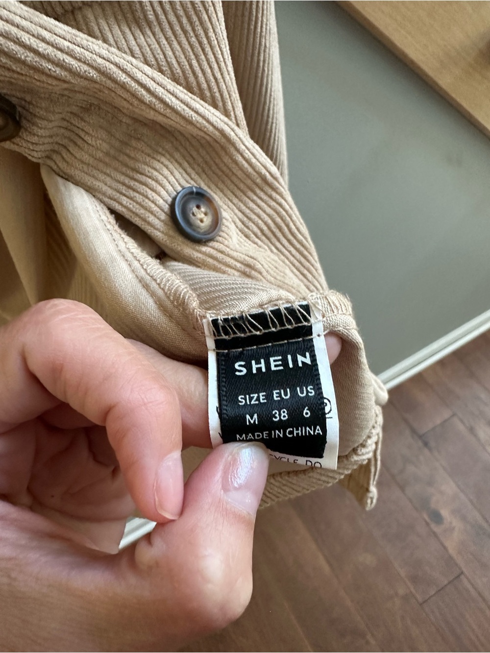 SHEIN Beige Corduroy Utility Shirt Jacket - Picture 5 of 5